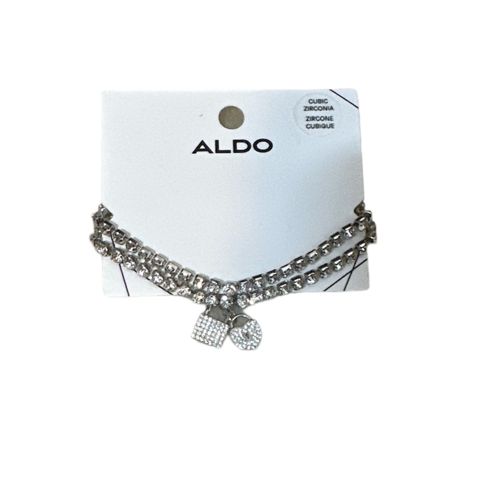 ALDO Double Bracelet with Heart and Lock Charms
